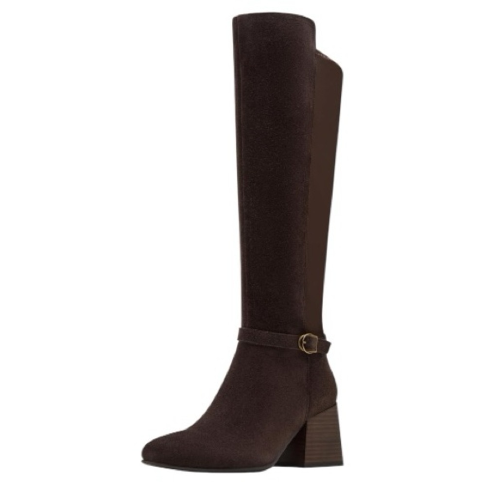 Blondo Women's Twyla Knee‎ High Boots Size 6.5 Color Java Suede Waterproof NIB